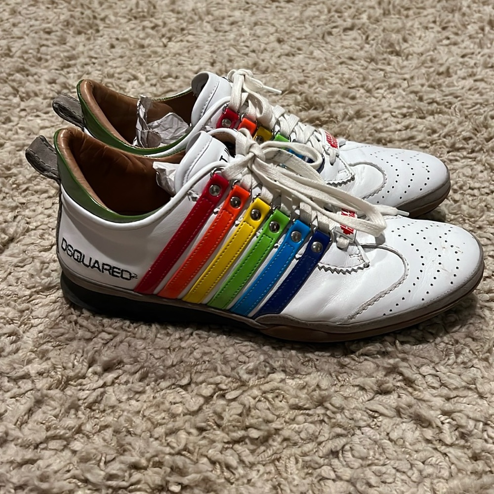 Dsquared Sneakers Lace Up Low Top Rainbow - Size US 9 EU 42